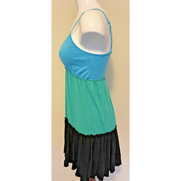 Energie Color block Tiered V-Neck Fit & Flare Waist Jersey Dress Size L - Picture 4 of 6